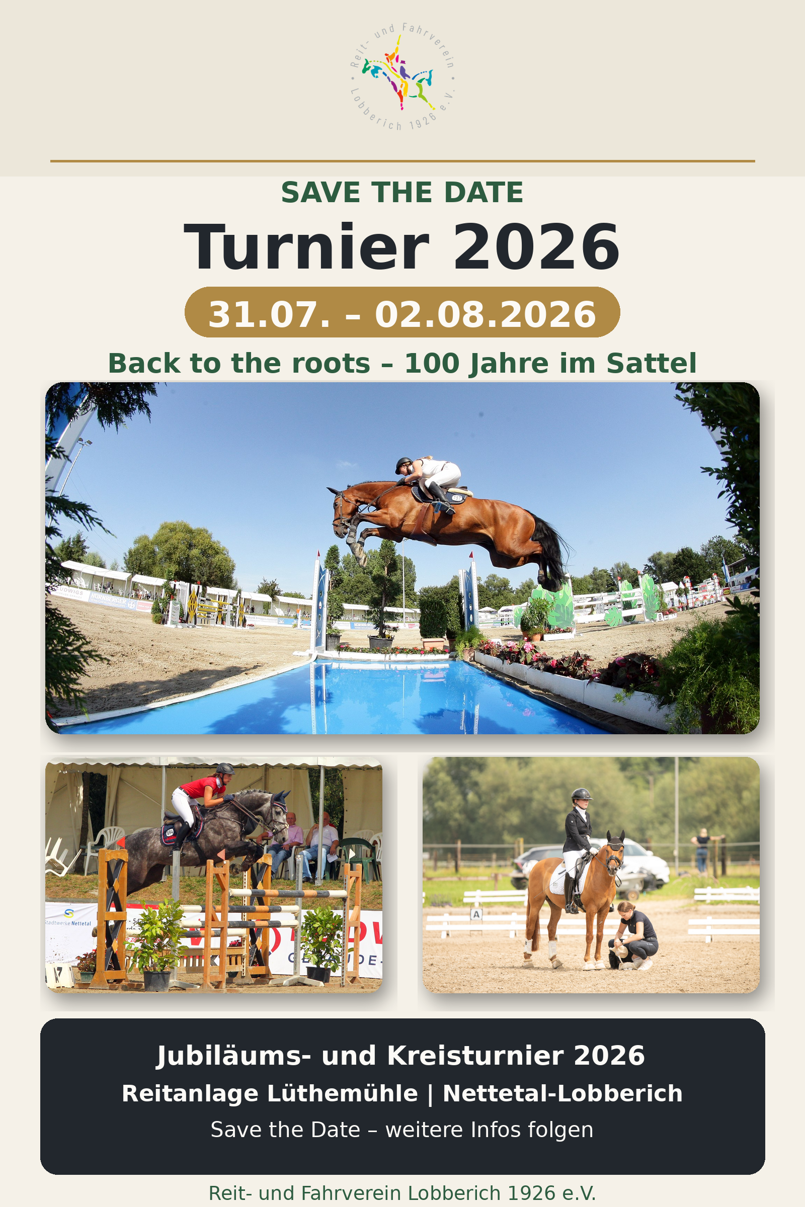 Unser Jubiläums- und Kreisturnier 2026 - "Back to the roots – 100 Jahre im Sattel"